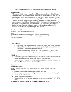 The Triangle Shirtwaist Fire and its impact on the Labor Movement