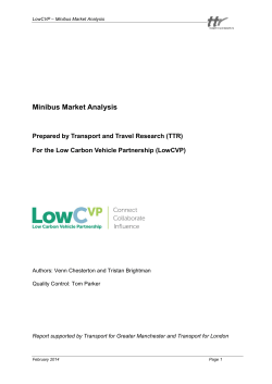 Minibus Market Analysis - Low Carbon Vehicle Partnership