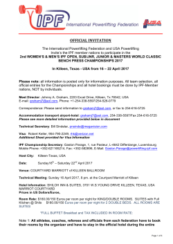 official invitation - Powerlifting Australia