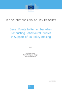 Seven Points to Remember when Conducting Behavioural