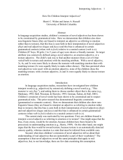 Interpreting Adjectives 1 How Do Children Interpret Adjectives