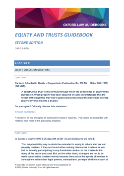 Chapter 9: Constructive Trusts