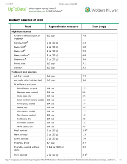 Iron Rich Diet - Arti Pediatrics
