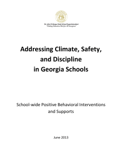 Addressing Climate, Safety, and Discipline in Georgia