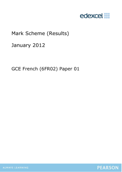Mark scheme - Unit 2 (6FR02) - January 2012 - Edexcel