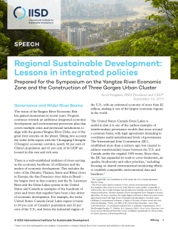 Regional Sustainable Development: Lessons in Integrated Policies