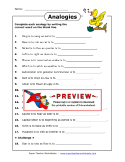 Analogies - Super Teacher Worksheets