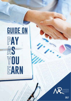 Guide on PAYE - Mauritius Revenue Authority