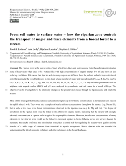 From soil water to surface water – how the riparian zone controls the