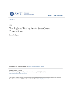 The Right to Trial by Jury in State Court Prosecutions