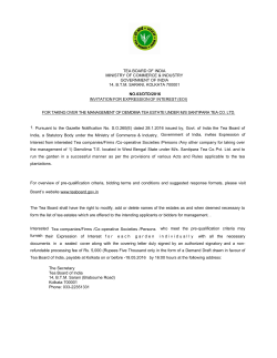 (eoi) for taking over the management of demdima tea estate under