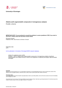 Alkaline earth organometallic compounds in homogeneous