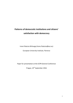 Patterns of democratic institutions and citizens` satisfaction with