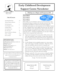 Newsletter - Early Childhood Development Support Centre