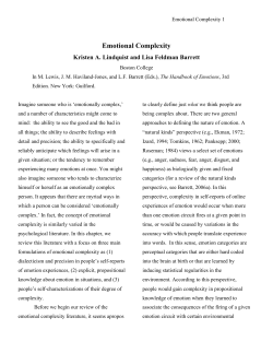 Emotional Complexity