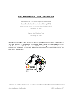 Best Practices for Game Localization