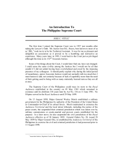 An Inroduction to the Philippine Supreme Court