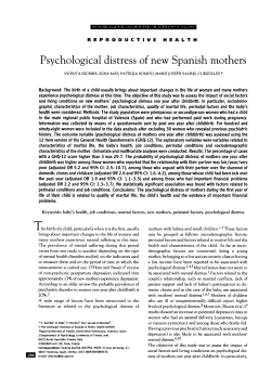 Psychological distress of new Spanish mothers