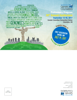 Preliminary Program - National Society of Genetic Counselors