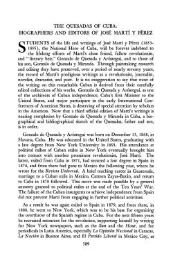 THE QUESADAS OF CUBA - LatinAmericanStudies.org