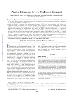 Physical Fitness and Reverse Cholesterol Transport