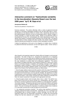 Interactive comment on &ldquo;Hydroclimate variability in the low