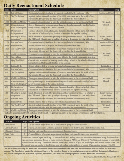 Daily Reenactment Schedule - America`s Freedom Festival