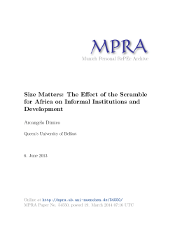 Size Matters: The Effect of the Scramble for Africa on Informal