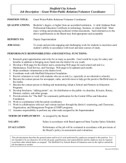 Grant Writer - Public Relations