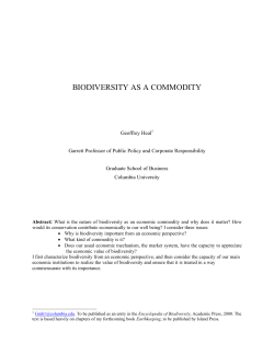 biodiversity as a commodity