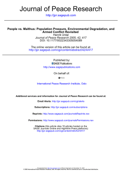 Journal of Peace Research - Peace Research Institute Oslo