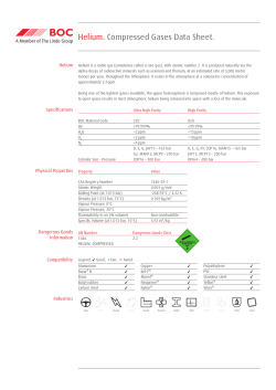 Helium. Compressed Gases Data Sheet.
