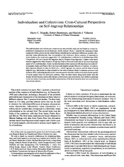 Individualism and Collectivism: Cross-Cultural