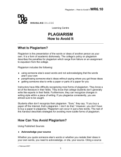 Plagiarism &ndash; How to Avoid It