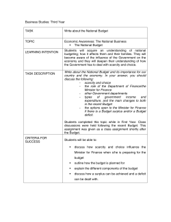Report on the national budget