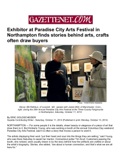 Exhibitor at Paradise City Arts festivaL in Northampton Finds Stories