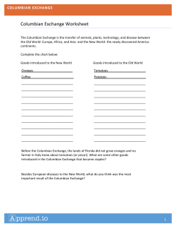 Columbian Exchange Worksheet