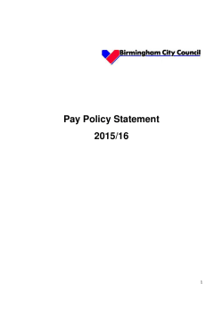 Pay Policy Statement 2015/16