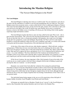 Introducing the Mazdan Religion