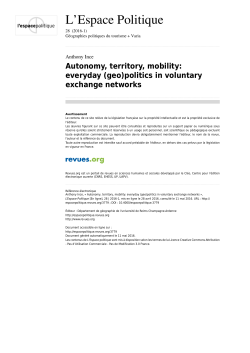 Autonomy, territory, mobility: everyday (geo)politics in voluntary