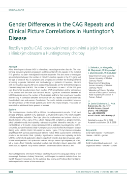 Gender Differences in the CAG Repe ats and Clinical Picture