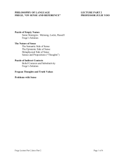 PHILOSOPHY OF LANGUAGE LECTURE PART 2 FREGE, &ldquo;ON