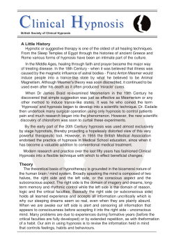 Hypnotherapy - British Society of Clinical Hypnosis