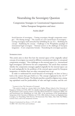 Neutralizing the Sovereignty Question Compromise Strategies in