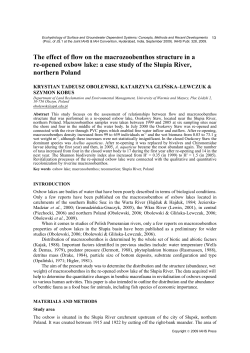The effect of flow on the macrozoobenthos structure in a re