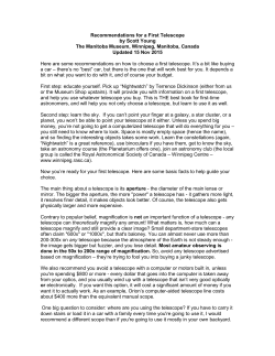 Telescope Primer - The Manitoba Museum