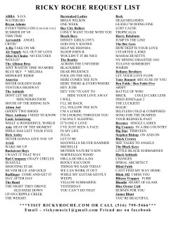 RICKY ROCHE REQUEST LIST