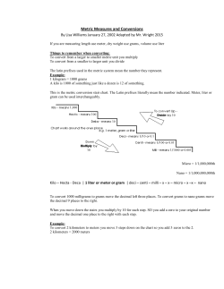 Metric Measures and Conversions