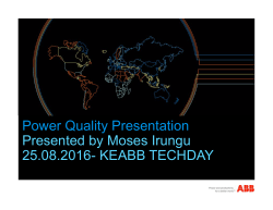 Power Quality Presentation Presented by Moses Irungu