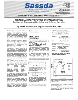 THE MECHANICAL PROPERTIES OF STAINLESS STEEL